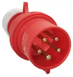 as - Schwabe CEE Stecker 400V/16A/5-polig - Starkstrom Stecker mit Schraubkontakt für Leistungsanschluss - Stromstecker Schlagfest - Spritzwassergeschützt IP44 - Rot/Grau, 60420