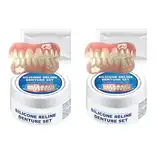 2 Paare Falsche Zähne Veneers, Gefälschte Zähne, Provisorische Zahnprothese, Künstliche Zähne, Zahnblende zum Aufstecken für obere und untere Zähne, Prothesen Gefälschte Zähne falsche Zähne Kit
