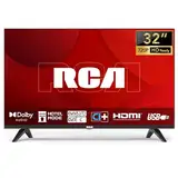 RCA TV 32 Zoll (80 cm) randlos LED HD Fernseher mit Triple Tuner (DVB-T/T2-C-S/S2), HDMI, CI+, USB-Media-Player, Hotelmodus, Dolby Audio (NRB32HQ1, 2024)