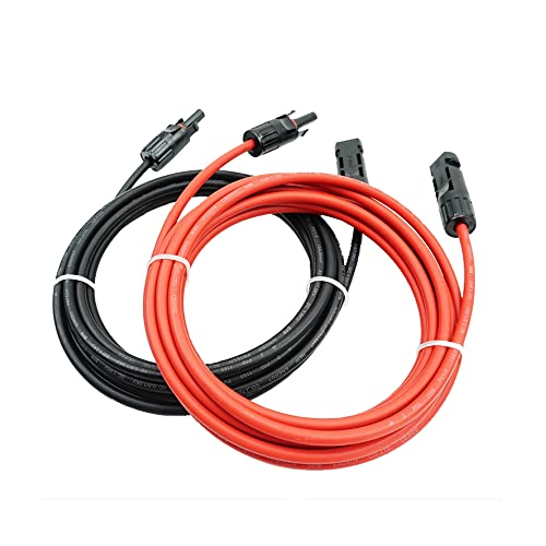 Profi-Verbindungskabel Verlängerungskabel beidseitig Solarstecker Solarkabel rot/schwarz 6mm² inkl. montierter Solar-Stecker… (4mm²1m)