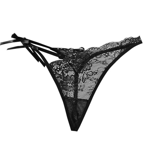 Womens Lingerie Sexy Schleife, verführerisch, niedrige Taille, ausgehöhlt, Hüfte hebend, sexy Dessous Lingerie Body(Schwarz,M)