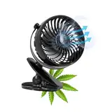 TronicXL PREMIUM USB Ventilator Grow mit Clip Klipp Klemme Klemmventilator I Clipventilator für Kingpower Growbox Growschrank Secret Jardin GrowPro DiamondBox Zelsius Mars Hydro schwarz