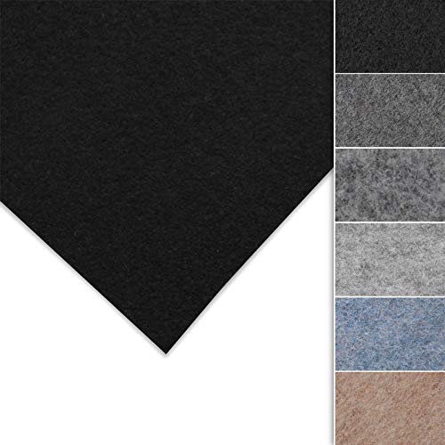 Floordirekt Nadelfilz Superflex | Innenraumverkleidung | Ideal für Restauration & Instandhaltung | hochwertig & flexibel | Nadelfilz | Individuell zuschneidbar (Schwarz, 200 x 100 cm)