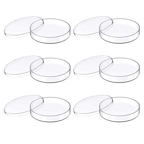 6 Stück Petrischale Kunststoff, Kunststoff Petrischalen mit Deckel, Sterile Kunststoff Petrischalen, Bakterienkultur Schüssel, Für Kultivierung Und Beobachtung Von Mikroben In Schulen Und Labors(70mm)