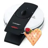 Cloer 1621 Waffeleisen für klassische Herzwaffeln, 930 W, Waffelgröße 15,5 cm, stufenlos wählbarer Bräunungsgrad, weiß, Metall