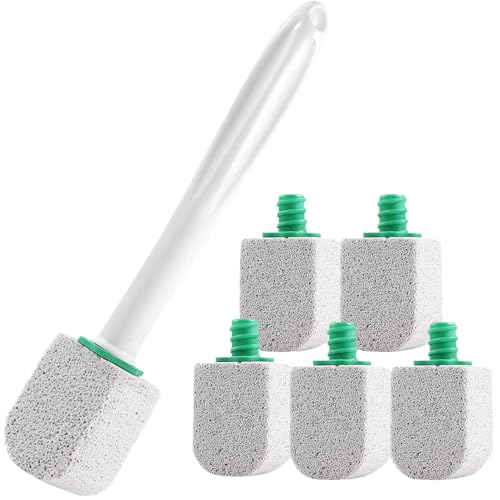 Bimsstein Toilettenreiniger, 6 Stück Bimsstein WC mit 1 Griff, Bimsstein Für Toilette, Badezimmer, Küchen, Schwimmbäder, Zur Entfernung Hartnäckiger Flecken
