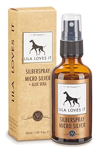 Silberspray für Hunde – natürliche Pflege, mit Aloe Vera und Hyaluron, reinigt und regeneriert, nanofrei, mit Mikrosilber, SILBERSPRAY von LILA LOVES IT, 50 ml