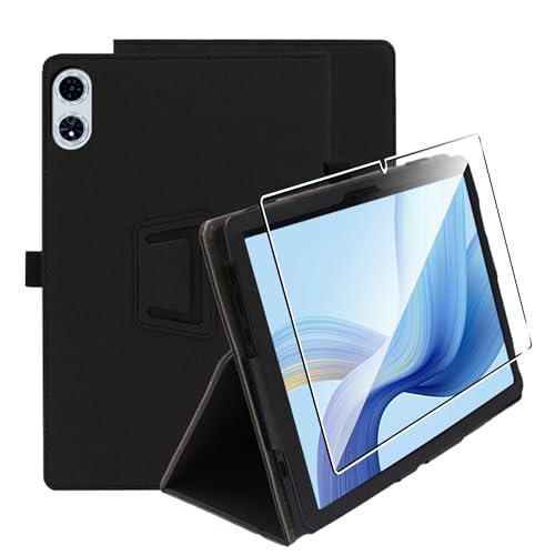 zZjoOoj Hülle Compatible with Teclast T60 Plus/Odea A12 12 Zoll Case, Tablet Protection Bundle with 1 Stück 9H Härte Anti-Kratzen Folie, Vertical Stand Function,Schwarz