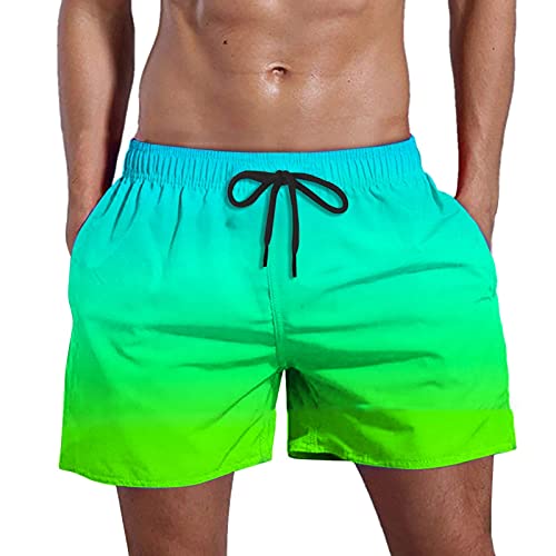 Boardshorts für Herren Modische Bequeme Herren-Strandhose mit Farbverlauf Swimming Shorts Men Schwimmshorts Badeshorts Männer Kurz Hose Herren Sport Shorts Badehose für Herren