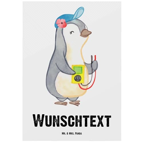 Mr. & Mrs. Panda Personalisierte Postkarte Elektrikerin Herz - Personalisierte Geschenke, Schenken, Elektrotechnikerin, Gesellenprüfung, Einladung