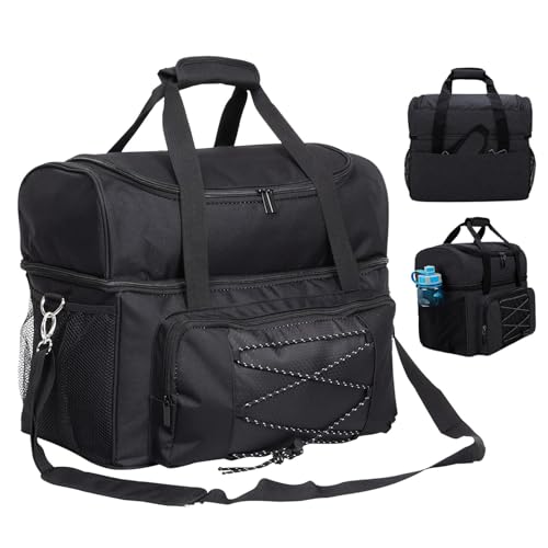 Bowlingtasche für 2 Bälle, Bowlingtasche für 2 Bälle,Tragetasche zum Bowling mit gepolstertem Riemen | -Tragetasche mit gepolsterter Trennwand und Ballhalter