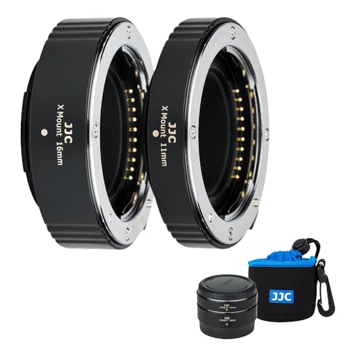 JJC Autofokus AF Makro Zwischenringe Set 11/16MM für Fujifilm Fuji X Mount X-H2S X-S10 X-Pro3 X-Pro2 X-A7 X-A5 X-T30 X-T3 X-T4 X-T200 X-T100 X-E3 Kameras Objektiv Zwischenringsatz