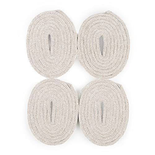 The Felt Store Filzgleiter selbstklebend 4 Rollen, 12mm breit, 5mm stark, je 1,5m lang, Möbelgleiter für schwere Möbel und Stühle, Schutz für Parkett oder Laminat - Made in Canada