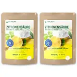 Maxxi Clean | 2x 900 g Zitronensäure Pulver in Lebensmittelqualität | Made in Germany | Hausmittel für Küche, Haushalt & Kosmetik | Citronensäure (100% Reinheit) | Säuerungs,- und Konservierungsmittel