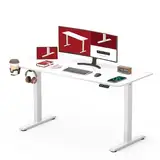 SANODESK Höhenverstellbarer Schreibtisch KOMPLETTE TISCHPLATTE Schreibtisch Höhenverstellbar Elektrisch Ergonomischer Steh-Sitz Tisch Computertisch für Heimbüro Homeoffice 110 x 60 cm(weiß)