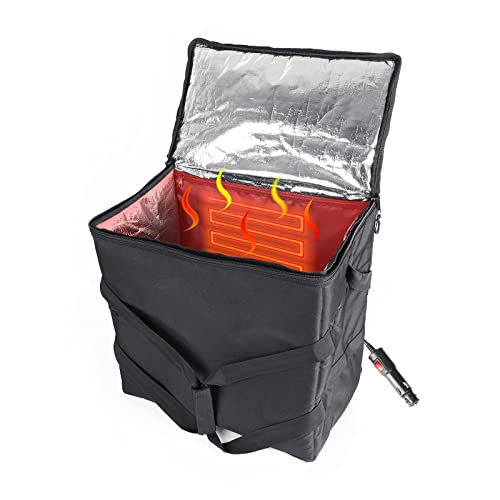 OLYDON Groß Beheizte Isolierbox für Lieferungen - Isolierte Pizzaträger Liefertasche - 45 x 45 x 30 cm Kuchen Transportbox - Picknick Mittagessen Pizzakarton für den Transport