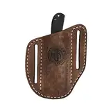 Tourbn TOURBON Ledertaschenmesserscheide für Gürtel EDC Holster Taschenmesser Werkzeugtasche Handgemachtes Geschenk, 9 * 1.5 * 11.5cm, Braun