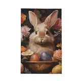 Mexpekil Geschirrtücher, klassisches Osterei-Hasen-Geschirrtuch für Küche, schnell trocknend, Handtücher, super saugfähig, Küchentuch, 66 x 41 cm