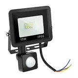 MXTIMWAN LED Strahler mit Bewegungsmelder, 10W Außenstrahler Kaltweiß Superhell Scheinwerfer LED Fluter IP66 Wasserdichter, Aussenlampe mit Bewegungsmelder für Garten, Innenhöfe, Garage