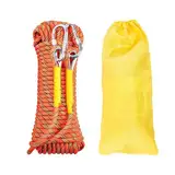 Gangying Kletterseil 8mm Outdoor-Seil 10m Statisches Kletterseil Outdoor Seil Feuerrettungs-Fallschirm-Seil Geflecht Nylon Seil mit 2 Stahlhaken für Wandern Outdoor Bergsteigen Sport Camping