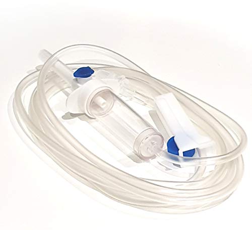 VENSALUD | Infusionsset | Intravenöse Infusionsgeräte für Schwerkraft | Transparente Tropfkammer | Tropfen anzeigen | Für flüssige Anwendungen | Latexfrei | DEHP-frei | 1,80 m | Packung 25 Stück
