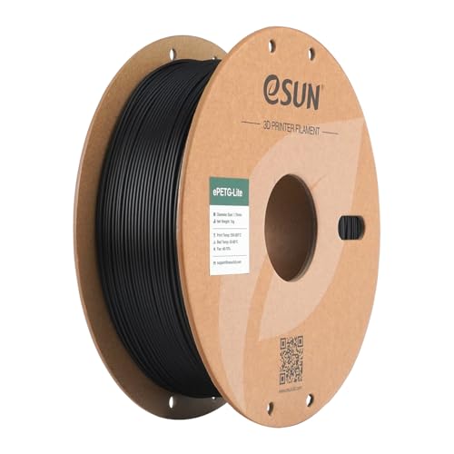 eSUN PETG Filament 1.75mm, hohe Zähigkeit PETG Filament, 1KG Spule (2.2 LBS) 3D-Druck Filament für 3D-Drucker, Schwarz