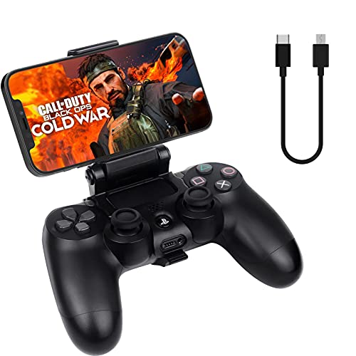 Vivideox 2er-Pack PS4 Controller Telefon Halterungs Clip für Remote Play, Smartphones Gaming Klemm Halterung Ständer Griffhalterung Kompatibel mit PS4/PS4 Slim/PS4 Pro Controller, Schwarz