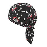 Afinder Unisex Bandana Cap Sport Kopftuch Modische Skelette Kopfband Biker Hat Baumwolle Piratentuch UV Schutz Schnelltrocknend für Biking Fahrrad Motorrad Radsport