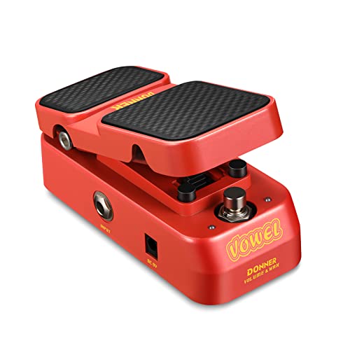 Donner Gitarre Wah Pedal, 2 in 1 Wah Volume Pedal, Mini-Vintage-Elektrogitarren-Effektpedal mit aktivem Wah-Wah-Lautstärkeregler, Leichtes Gitarrenpedal