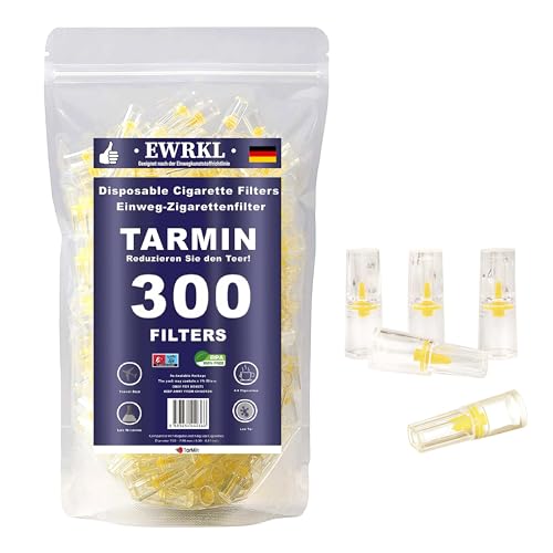 TARMIN Teerfilter für Zigaretten - Zigarettenfilter 8mm 300 Stück - Zigaretten Filteraufsatz Regular,Revolutionieren Sie Ihr Raucherlebnis mit TarMin Filter – atmen Sie leichter! Reduziert Teer