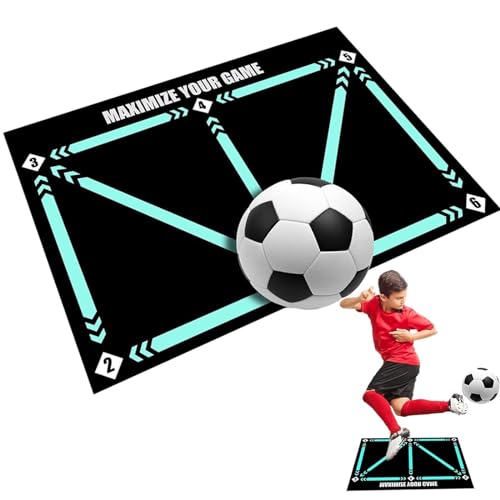 Fußballmatte, Fußballmatte Fußball Trainingsmatte, 2024 Neu Fussballmatte Training 60 X 90cm, Fussball Trainingszubehör, Dribble Silent Sports Zubehör, rutschfeste stoßdämpfende Trainingsmatte