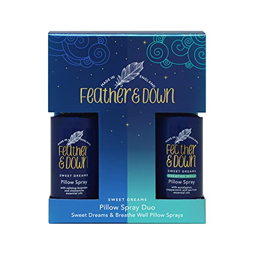 Feather & Down Kopfkissenspray-Duo-Geschenkset (50ml Kopfkissenspray Sweet Dream & 50ml Kopfkissenspray Breathe Well) – Die perfekte Kombination für eine erholsame Nachtruhe. Ohne Tierversuche. Vegan.