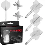 Mission Darts Force 90 | Integriertes präzisionsgeformtes Dart-Flight und Schaftsystem, Packung mit 3 professionellen, sehr langlebigen kombinierten Dart-Flights und Schäften, Standard Nr. 2