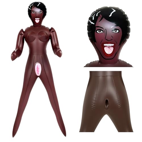 Sadodo Black Aufblasbare Liebespuppe Frau Sexy 155 cm mit 3 Lustöffnungen,Erotik Puppe Liebespuppe Women Gadget Erotik Scherzartikel Stimulierende Party Requisiten Dekoration für Männer,Dunke