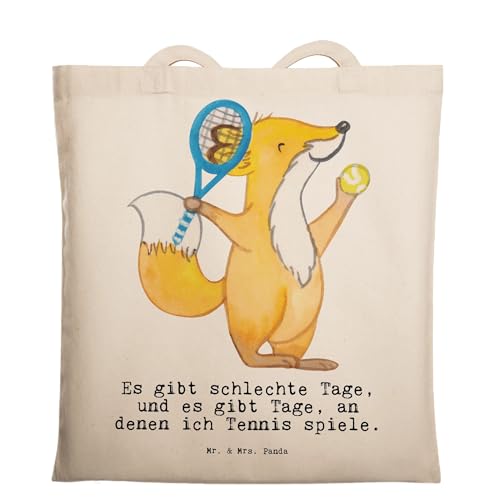 Mr. & Mrs. Panda Tragetasche Tennis Spielen - Geschenk, Einkaufstüte, Sport, Beutel, Danke, Tennisverein, Stoffbeutel, Schultertasche,