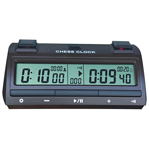 MRKU Digitale Schachuhr Digitaler Schachtimer Professionell für Brettspiele Timer Ideal für Schach Chinesisches Schach Shogi Go,Braun