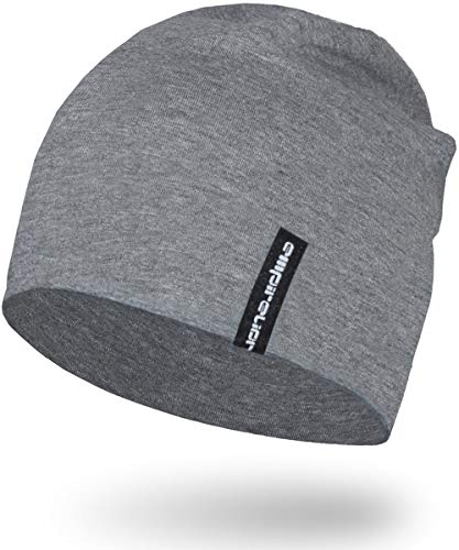 EMPIRELION 9" Multifunktionale Leichte Mütze Running Beanie-Mützen Skull Cap Radsport-Kappen Helmfutter Helm Unterziehmütze Schlaf Kappen für Damen Herren (Mitte grau Melange)