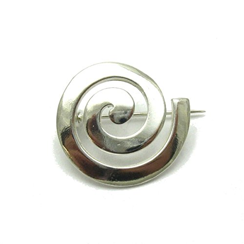 Sterling Silber Brosche Spiral massiv 925 Empress