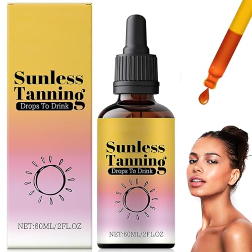 Bräunungstropfen zum Trinken, 60ml Selbstbräuner Bräunungstropfen, Selbstbräuner Tropfen zum Einnehmen, Self Tanning Drops zum Trinken, Bronzing Drops, Selbstbräuner Gesicht und Körper