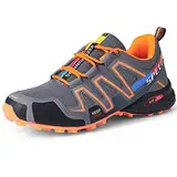 AGYE Fahrradschuhe Herren,rutschfeste Fahrradschuhe Rennrad Mountainbike MTB Schuhe Flat Assisted Sportschuhe,Orange-43