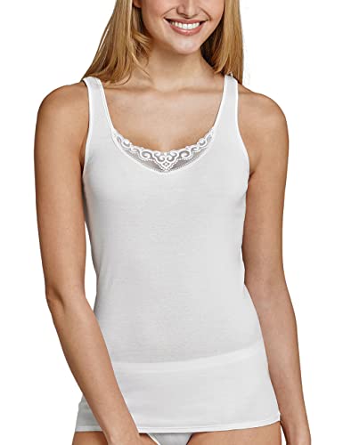 Schiesser Damen Trägertop mit Spitze-Hemdchenkonzept Wander-Shirt, weiß_144367, 52