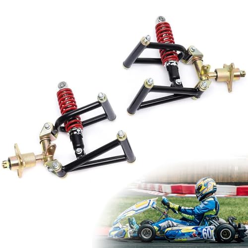 WFUAHA Vorderradaufhängung Schwinge Montage, Vorderradaufhängung Obere Und Untere Schwinge Kit, DIY Kart Teile, Mit Aufhängung Stoßdämpfer, Für Quad Bike, Buggy ATV & Go Kart
