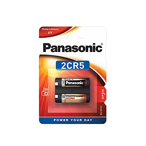 Panasonic Batteries 2CR5 zylindrische Lithium-Batterie mit langanhaltender Energie, ideal für Rauchmelder, Foto- und Filmgeräte, 6V, 1er Pack, 2CR-5L/1BP