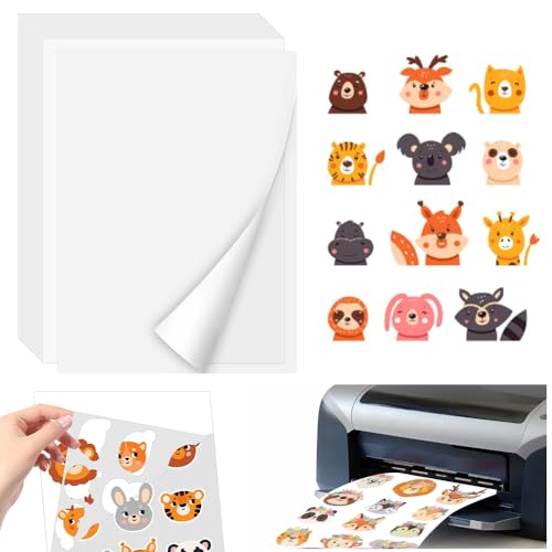 ADERTOS 30 Stk A4 Selbstklebende Folien Bedrucken Matte Weiss Klebefolien Druckerpapier Wasserfest Bedruckbar Vinylfolie Inkjet Vnyl Aufkleber Sticker für Tintenstrahldrucker Laserdrucker