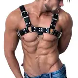 WENTPOL Harness Männer Leder, Hosenträger Leder, Harness Herren, Harness Männer Gay, Fetisch Herren Männer, Herren Leder Body Brust Harness, Brustgurt Tragegur, Harness Men, Verstellbarer