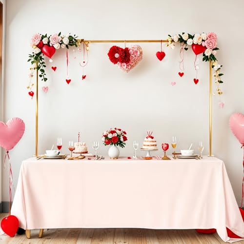 Tischdeko Stange mit Klemme – Verstellbares Metallgestell 127x250cm – Deko Tischgestell für Hochzeiten, Gartenpartys & Weihnachtsdekoration (Gold)