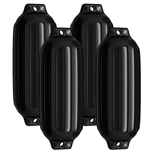 GYMAX 4er-Set Bootsfender, 58 x 16 cm/ 68 x 21 cm Boot & Yacht Langfender (58 x 16 cm,Schwarz)