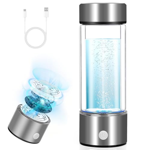 Wasserstoff Wasserflasche, 450 ml Wasserstoff Wasserflasche tragbarer Maker Maschine Wasserstoff Wasser,Verbesserung der Wasserqualität in 3 Minuten Wasserstoff Wasserflasche für Haus Büro