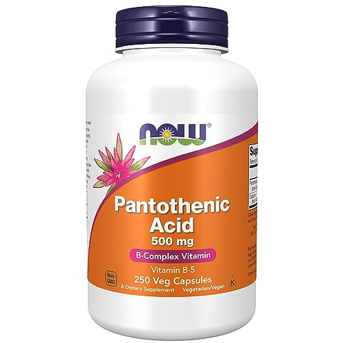 Now Foods, Pantothenic Acid (Pantothensäure), 500 mg, 250 vegane Kapseln, Laborgeprüft, Vitamin B5, Hochdosiert, Glutenfrei, Sojafrei, Vegetarisch