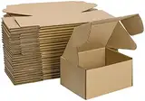 HORLIMER 25 Stück Versandkarton Klein Karton Box, 15,3x10,2x7,6 cm Verpackungskartons aus Wellpappe für Warensendung, Geschenkbox, Faltkarton, Postkarton(Braun)